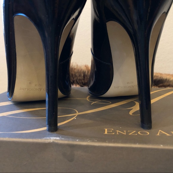 Black Patten Leather Enzo Angolini Stilettos - Picture 4 of 5